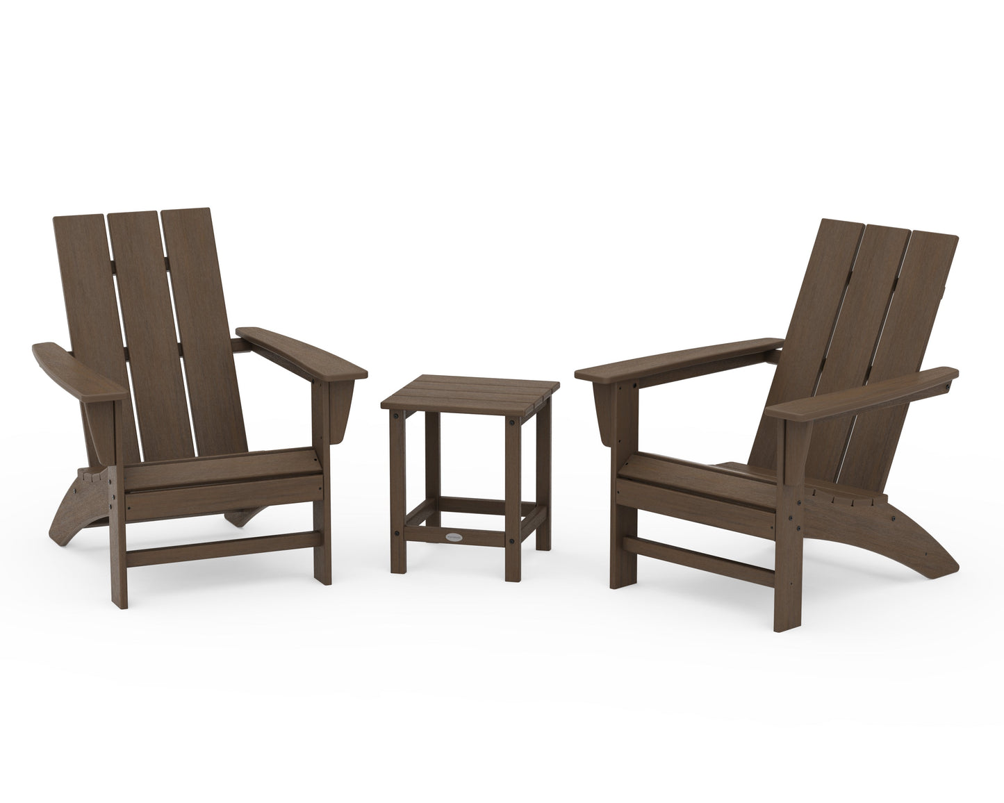Modern 3-Piece Adirondack Set with Long Island 18" Side Table