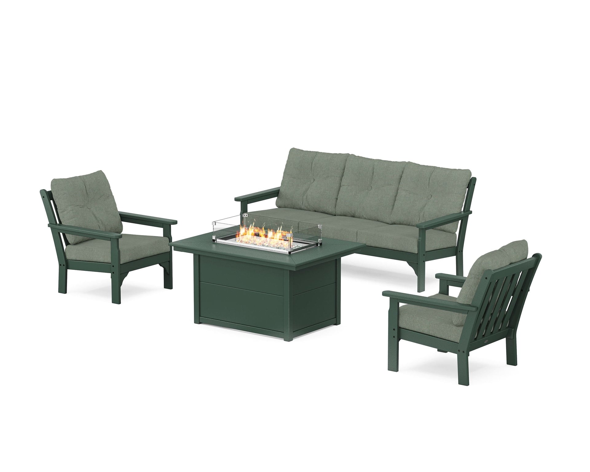 Vineyard Deep Seating Fire Pit Table Set