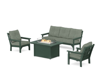 Vineyard Deep Seating Fire Pit Table Set