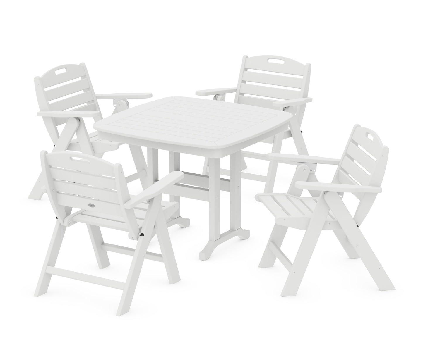Nautical Folding Lowback Chair 5-Piece Dining Set