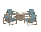 EDGE Sectional 5-Piece Deep Seating Set with Fire Pit Table