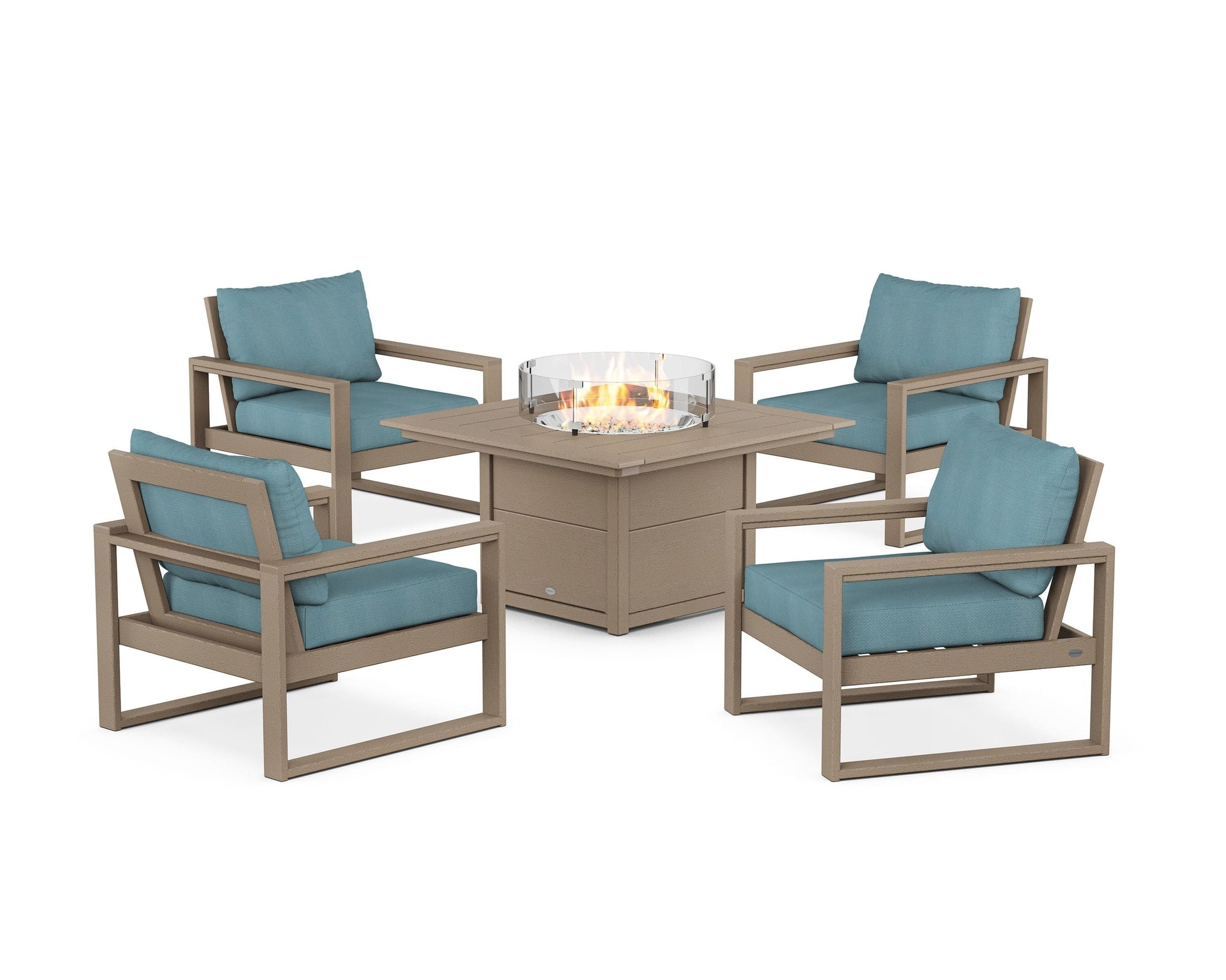 EDGE Sectional 5-Piece Deep Seating Set with Fire Pit Table