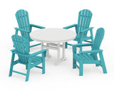 South Beach 5-Piece Round Dining Set with Trestle Legs