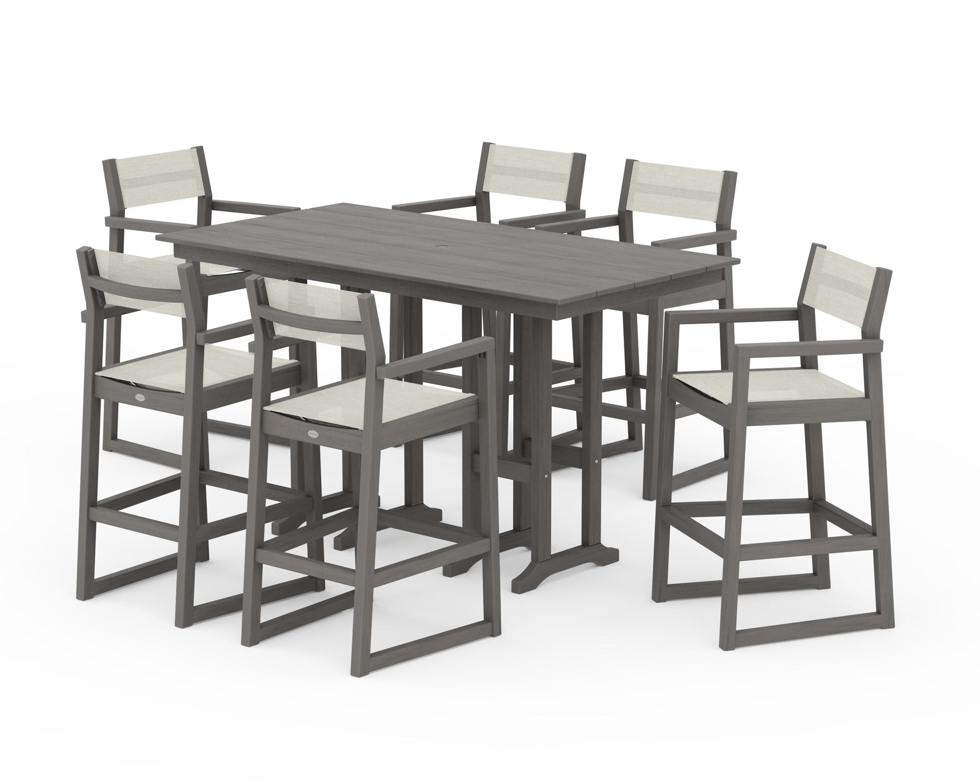 EDGE Sling Arm Chair 7-Piece Farmhouse Bar Set