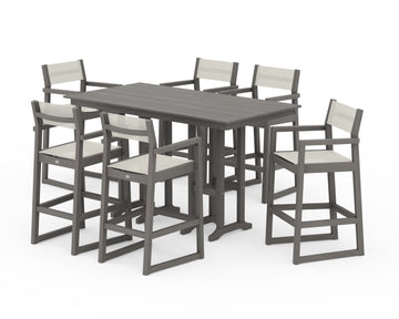 EDGE Sling Arm Chair 7-Piece Farmhouse Bar Set