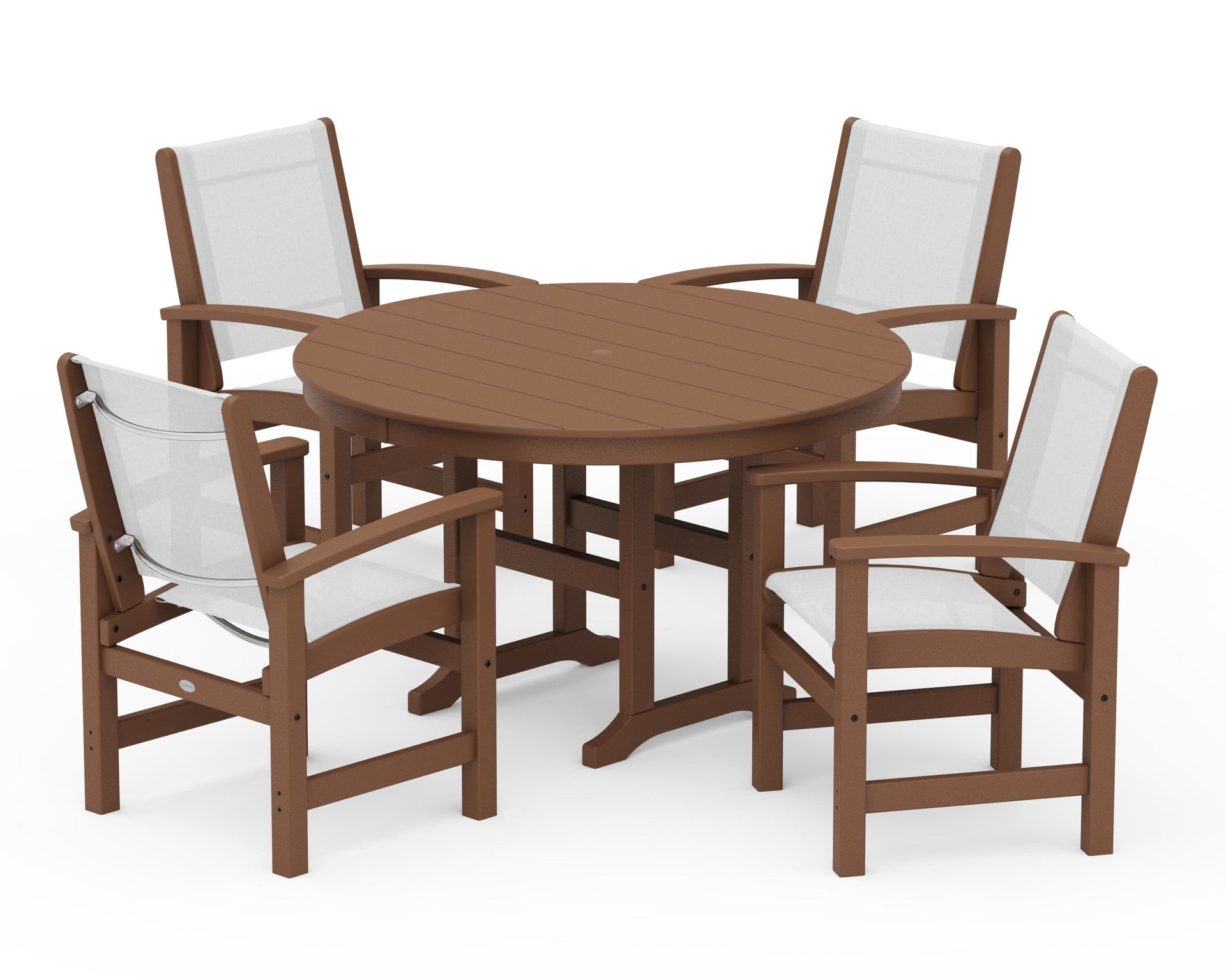 Coastal 5-Piece Round Farmhouse Dining Set