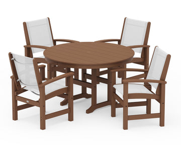 Coastal 5-Piece Round Farmhouse Dining Set