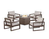 EDGE Sectional 5-Piece Deep Seating Set with Fire Pit Table