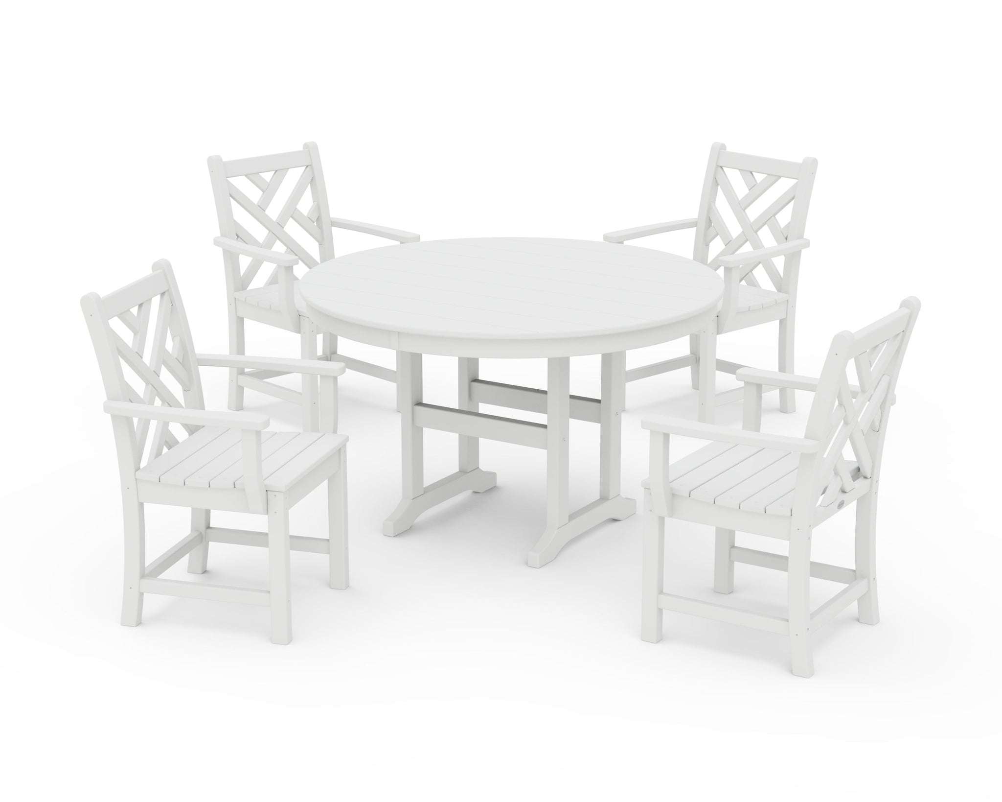 Chippendale 5-Piece Round Farmhouse Dining Set