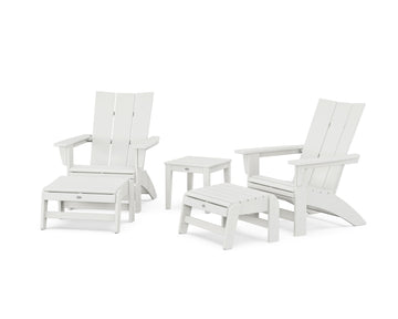 5-Piece Modern Grand Adirondack Set with Ottomans and Side Table
