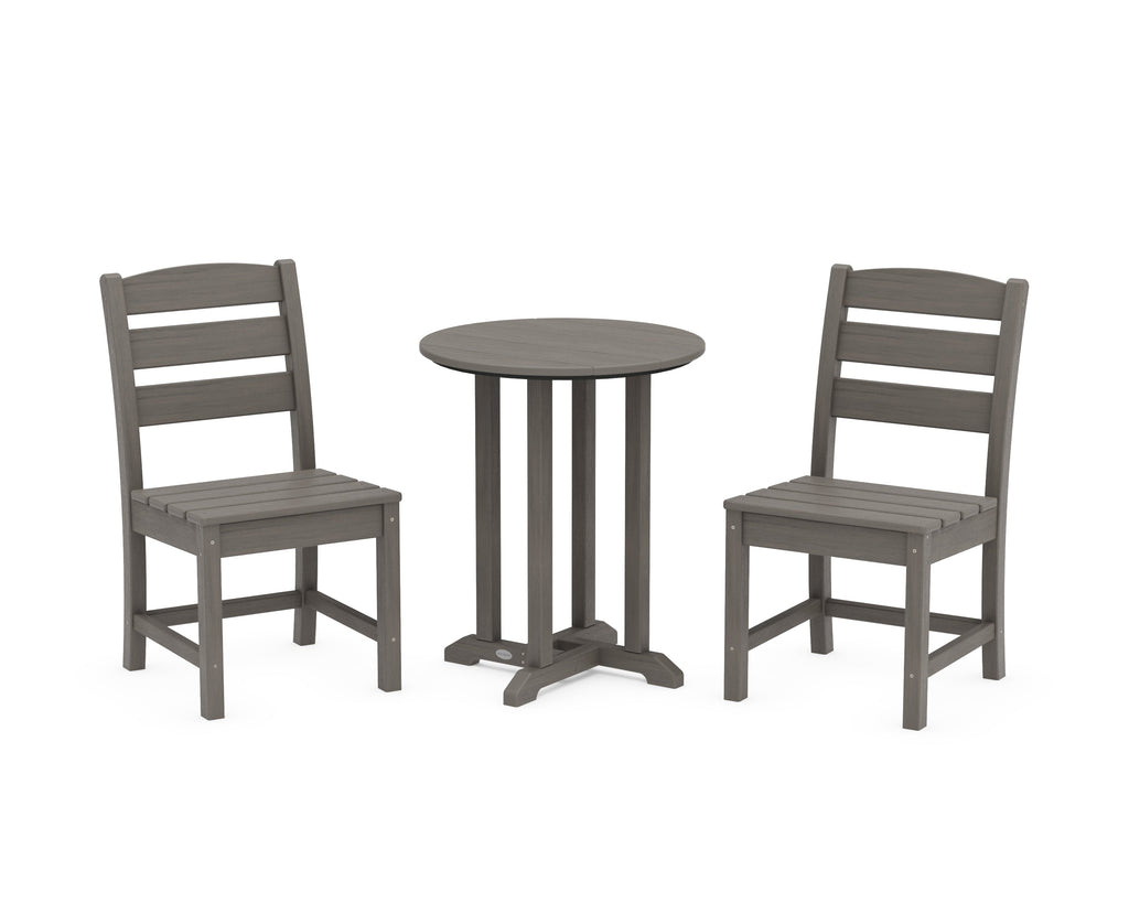 Lakeside Side Chair 3-Piece Round Bistro Dining Set