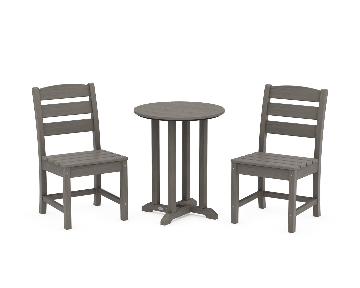Lakeside Side Chair 3-Piece Round Bistro Dining Set
