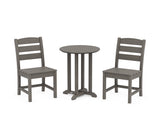 Lakeside Side Chair 3-Piece Round Bistro Dining Set