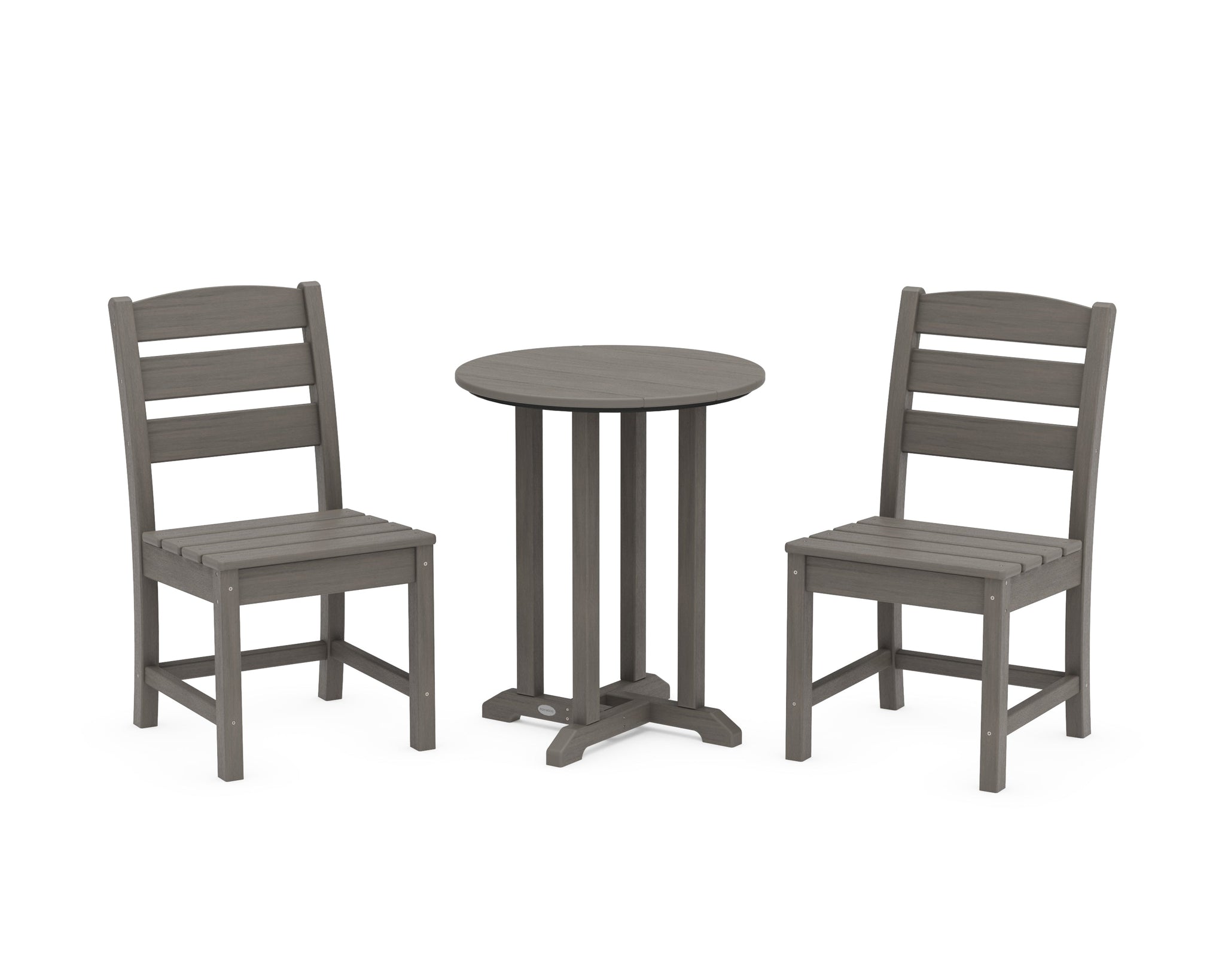 Lakeside Side Chair 3-Piece Round Bistro Dining Set