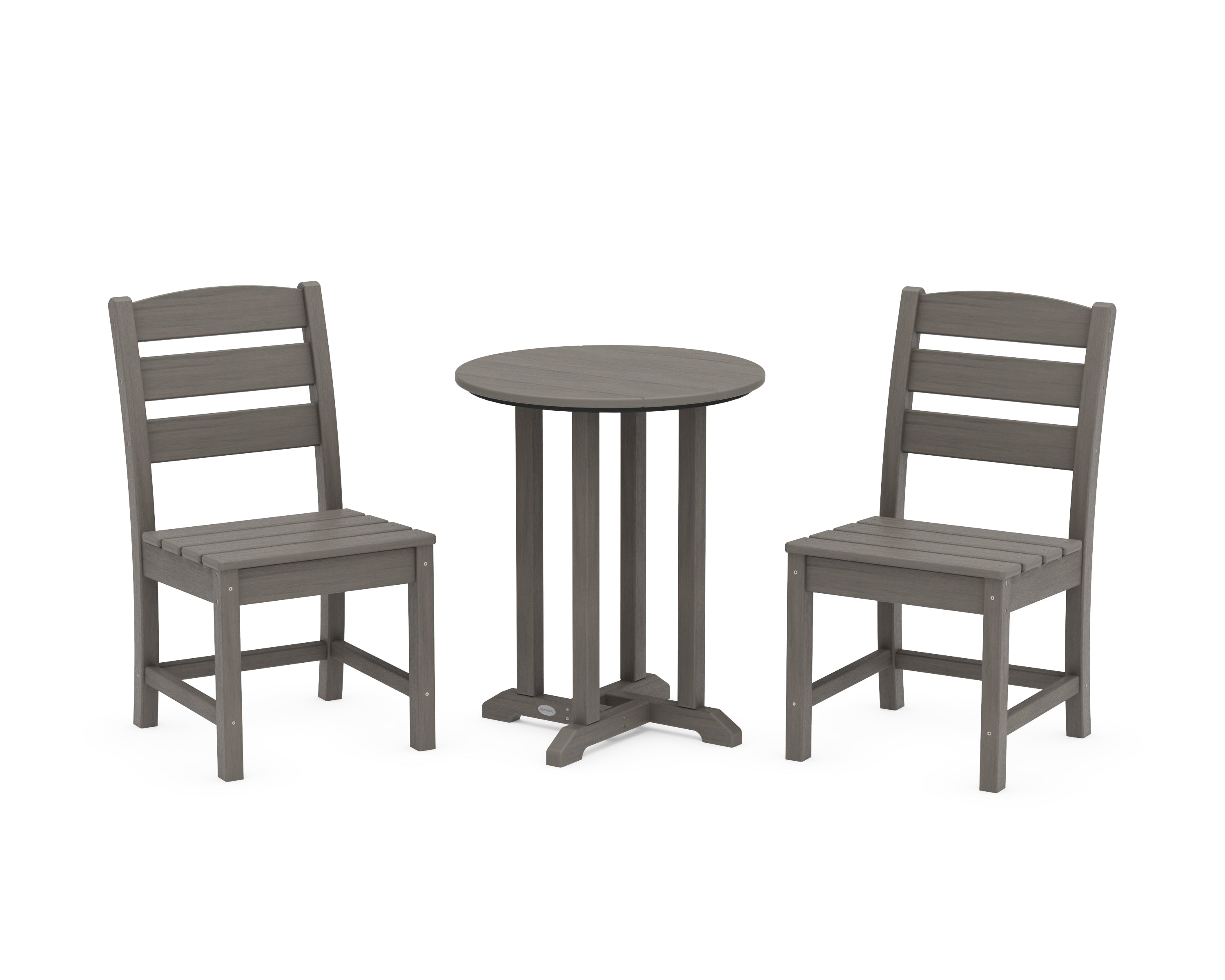 Lakeside Side Chair 3-Piece Round Bistro Dining Set