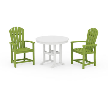Palm Coast 3-Piece Round Farmhouse Dining Set