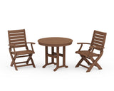 Signature Folding Chair 3-Piece Round Farmhouse Dining Set