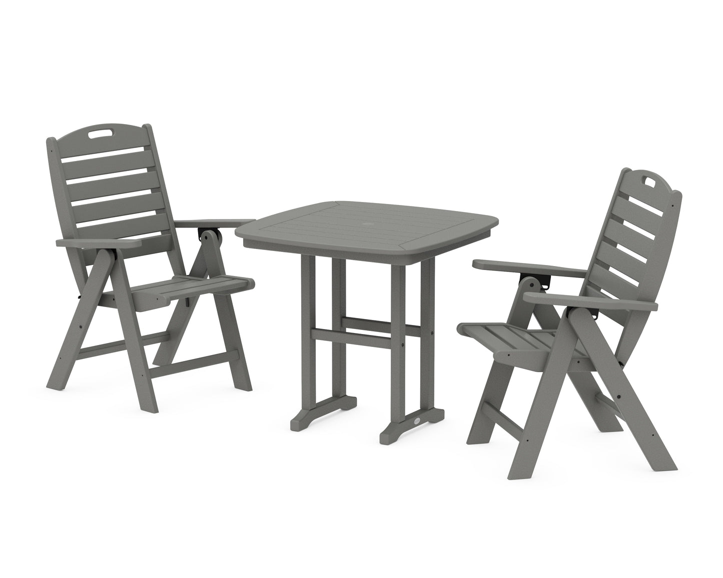 Nautical Folding Highback Chair 3-Piece Dining Set