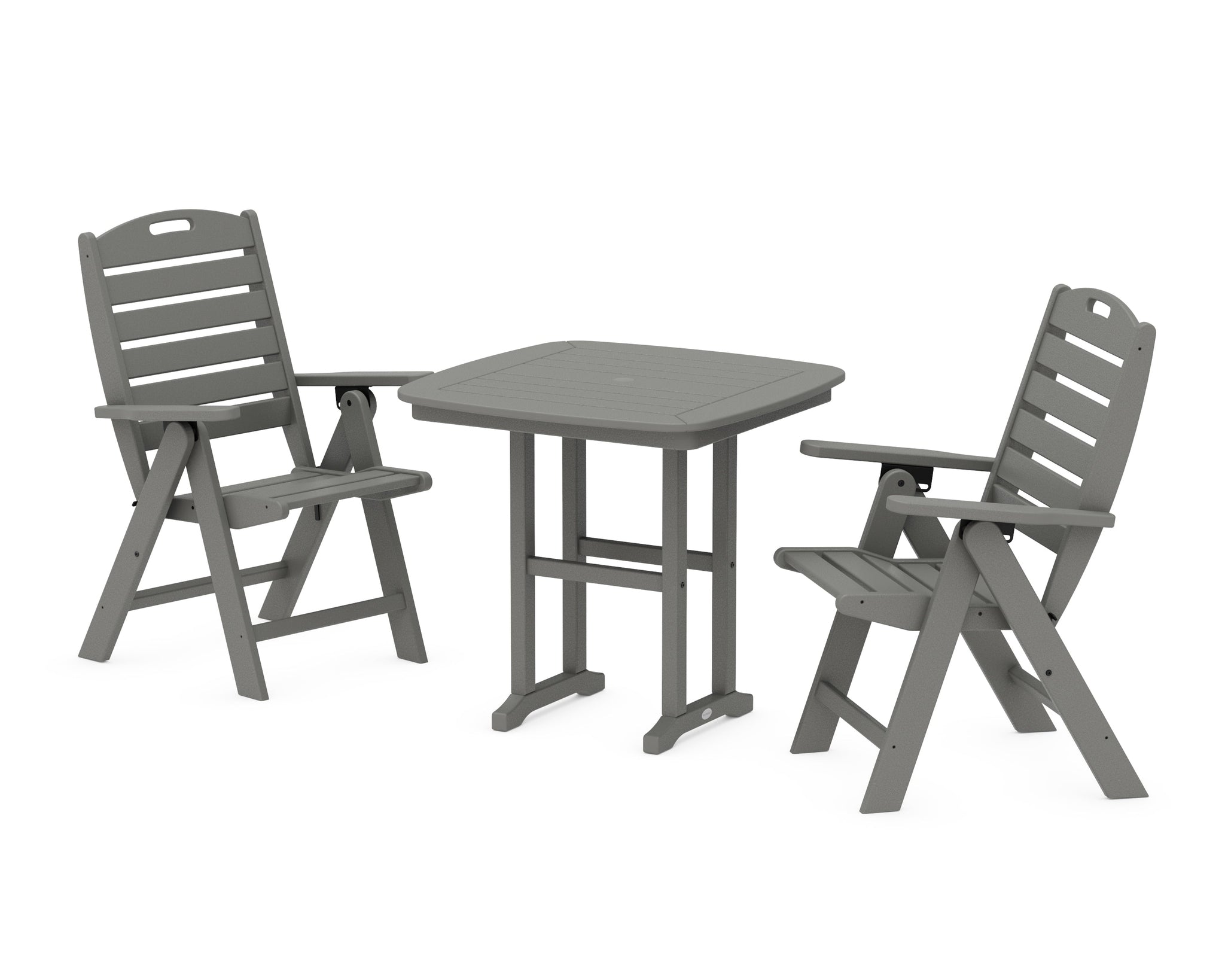 Nautical Folding Highback Chair 3-Piece Dining Set