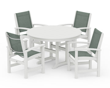 Coastal 5-Piece Round Farmhouse Dining Set