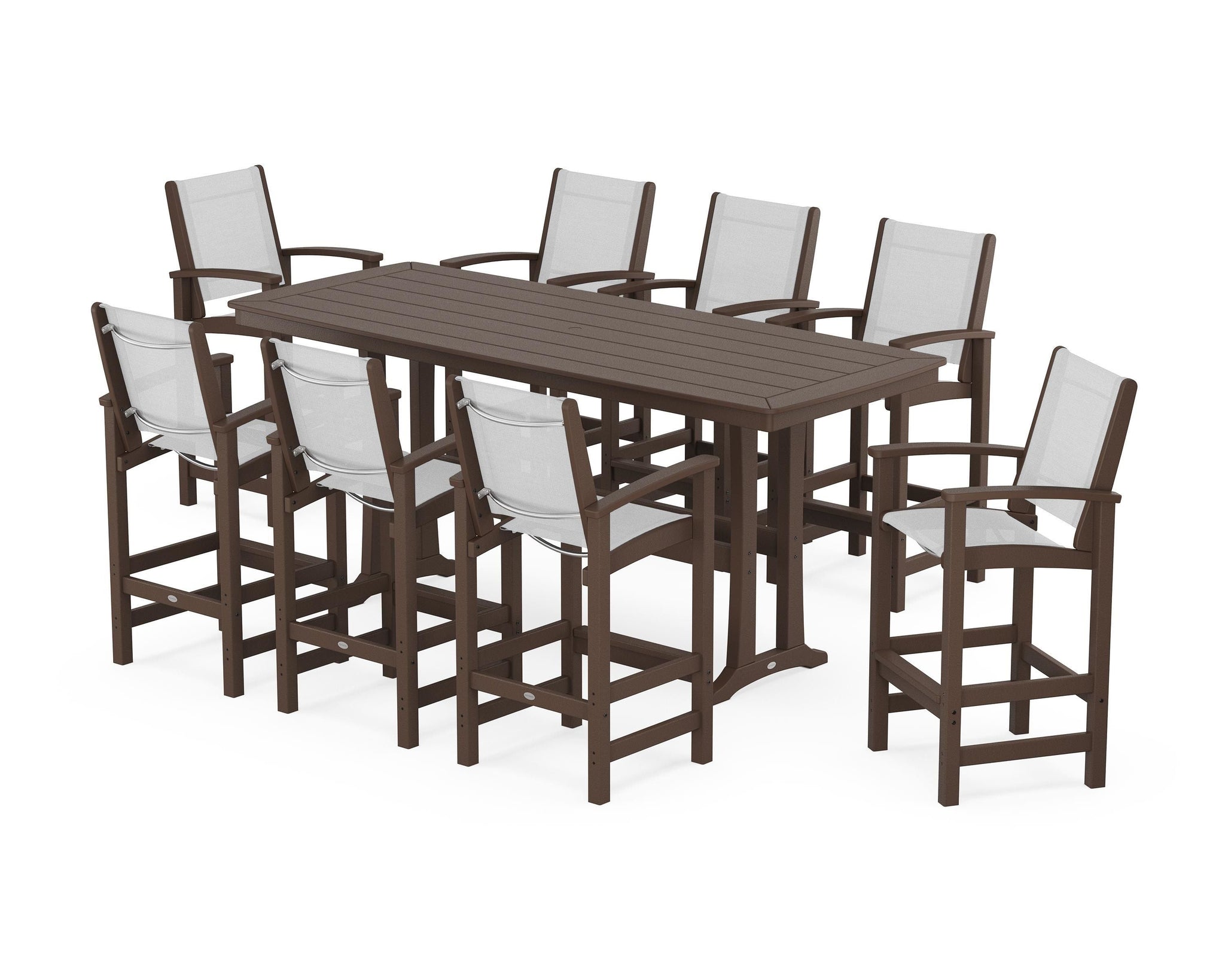 Coastal 9-Piece Bar Set with Trestle Legs