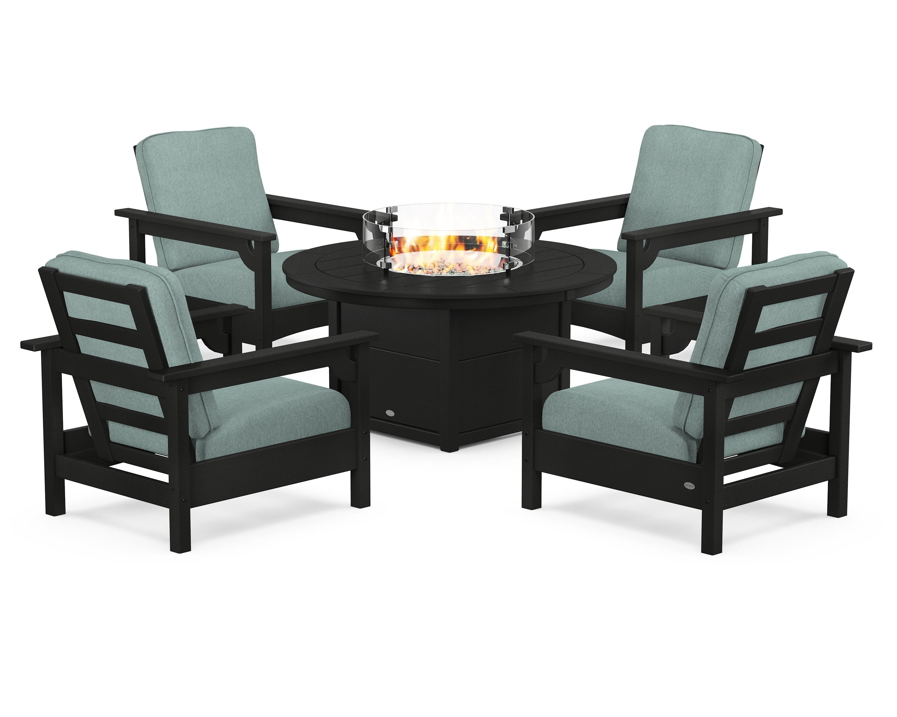 Club 5-Piece Conversation Set with Fire Pit Table