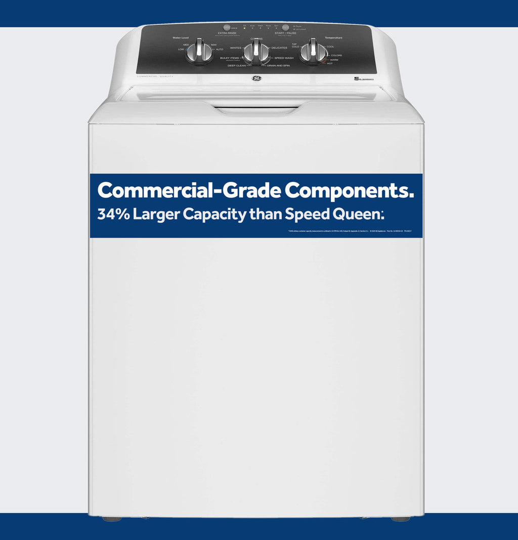 GE® 4.3 cu. ft. Capacity Washer with Stainless Steel Basket,5-yr Limited Warranty
