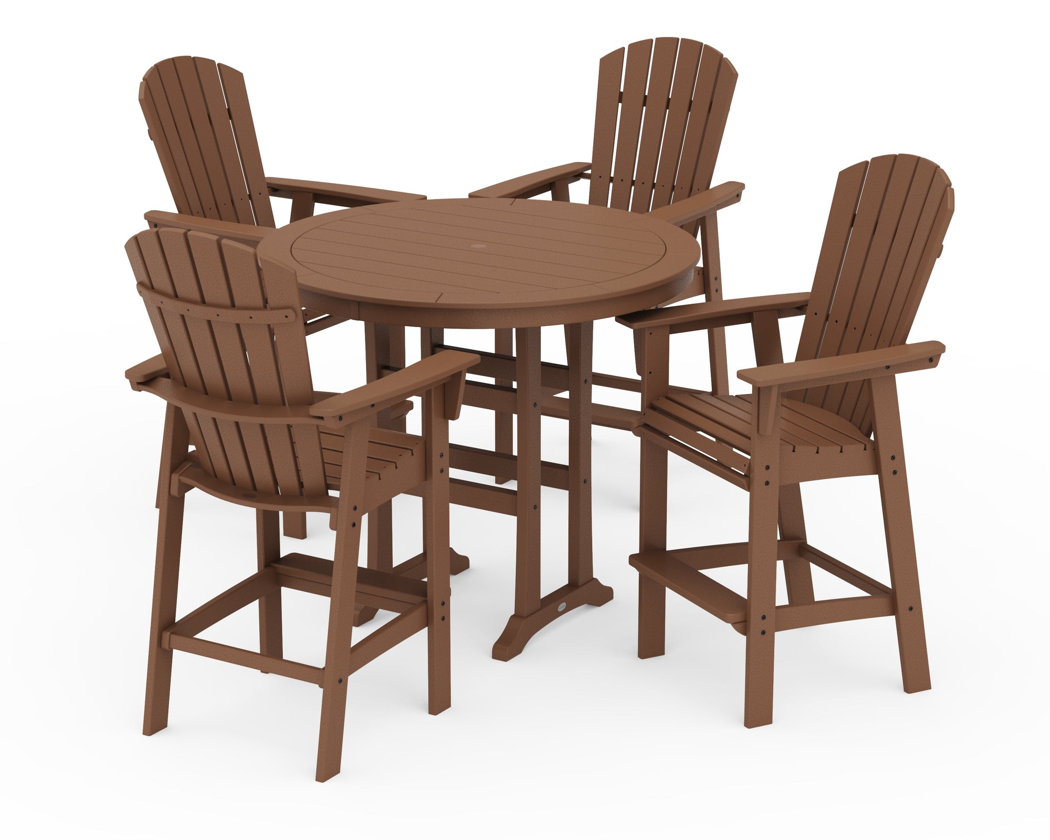 Nautical Curveback Adirondack 5-Piece Round Trestle Bar Set