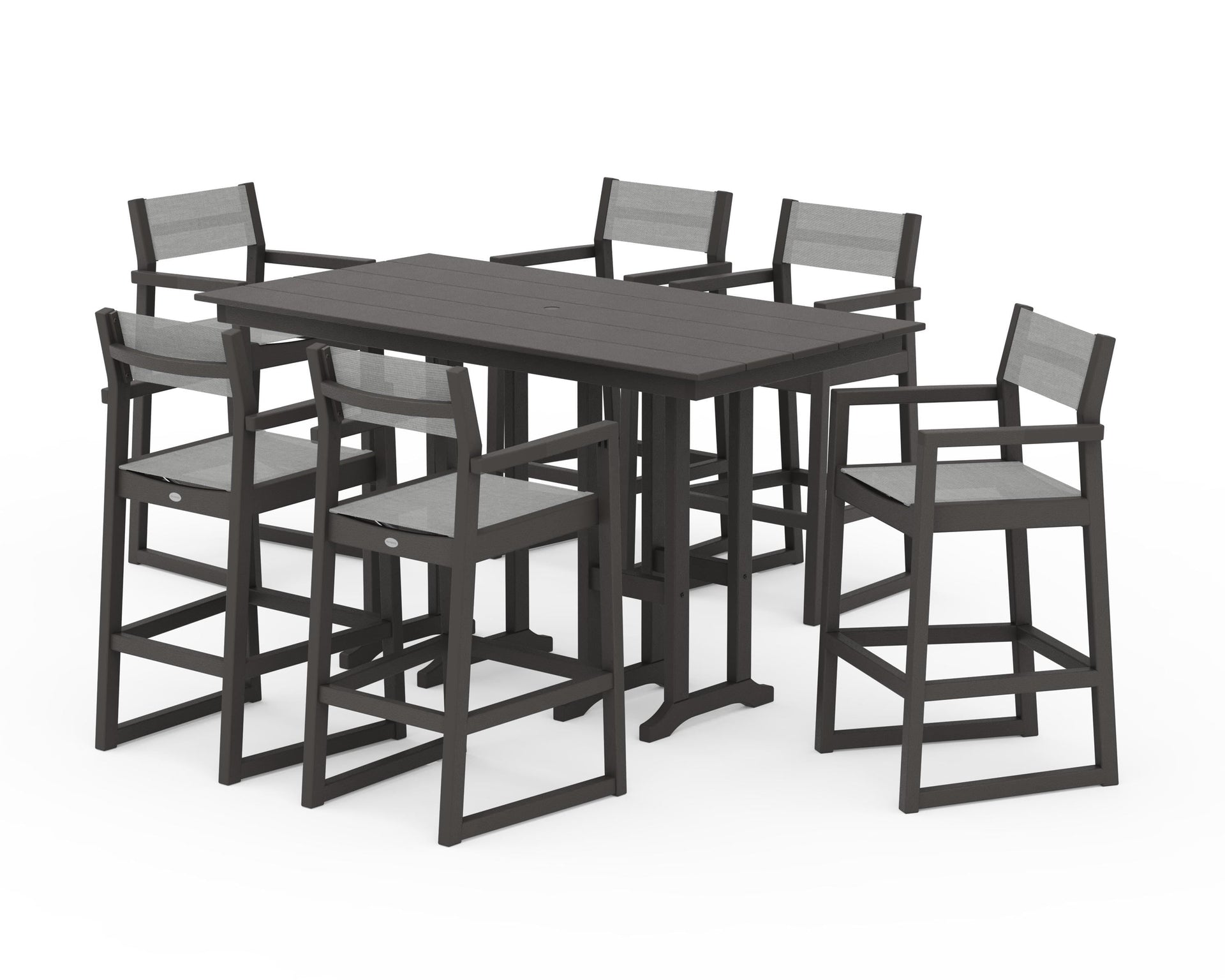 EDGE Sling Arm Chair 7-Piece Farmhouse Bar Set