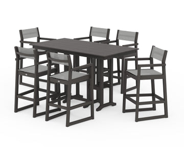 EDGE Sling Arm Chair 7-Piece Farmhouse Bar Set