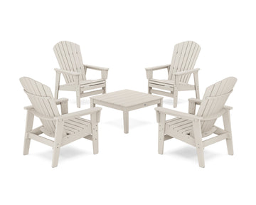 5-Piece Nautical Grand Upright Adirondack Chair Conversation Group