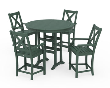 Braxton 5-Piece Nautical Trestle Arm Chair Counter Set