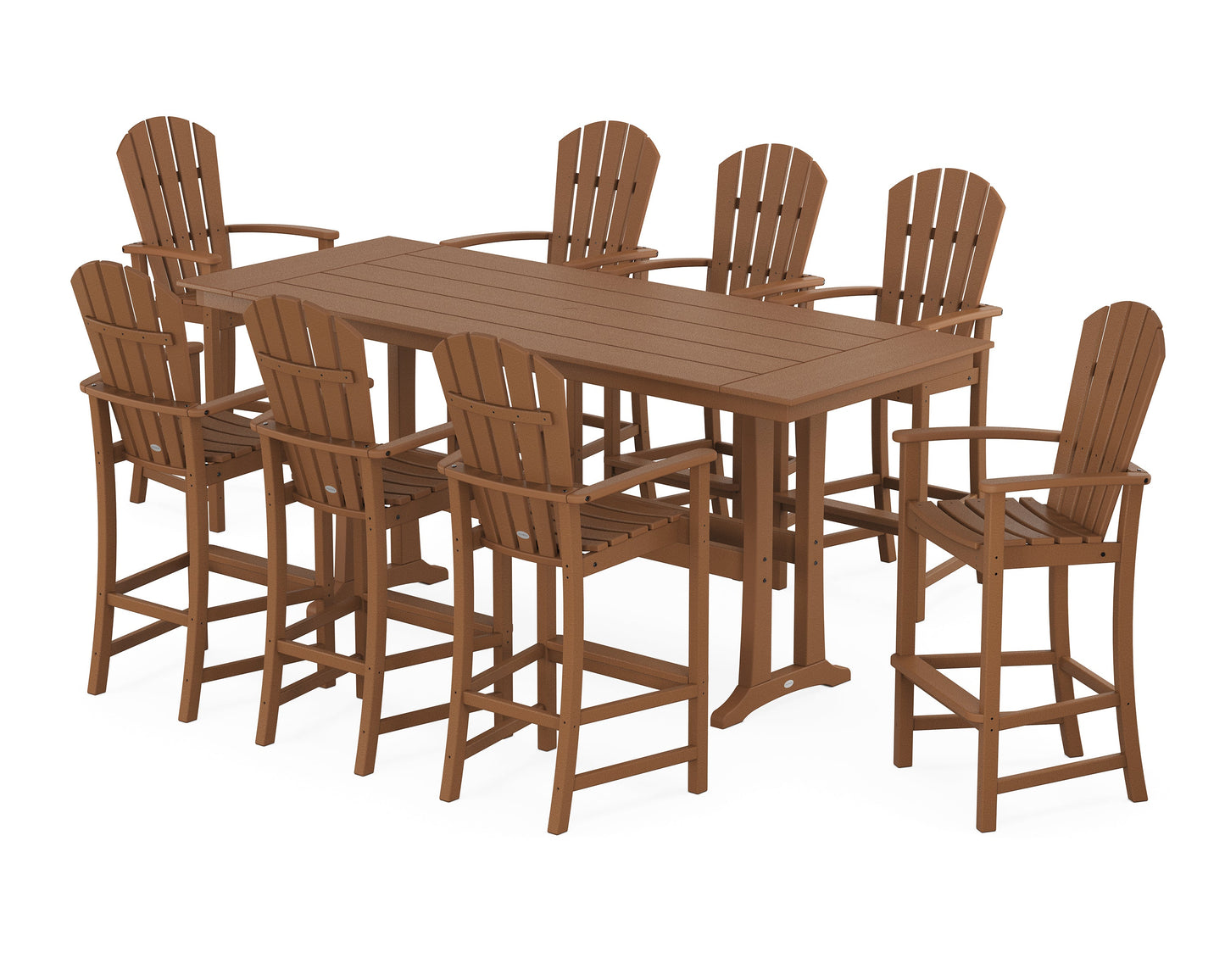 Palm Coast 9-Piece Farmhouse Bar Set with Trestle Legs