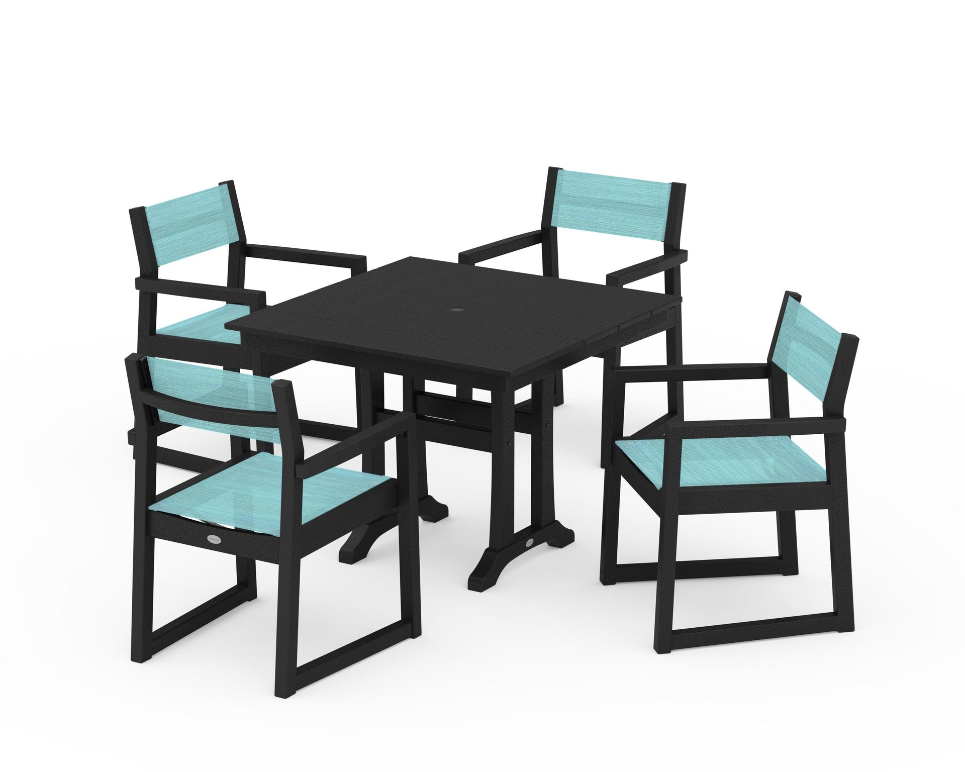 EDGE Sling 5-Piece Farmhouse Dining Set with Trestle Legs