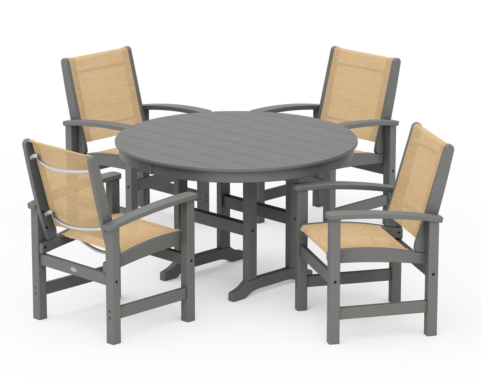 Coastal 5-Piece Round Farmhouse Dining Set