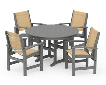 Coastal 5-Piece Round Farmhouse Dining Set
