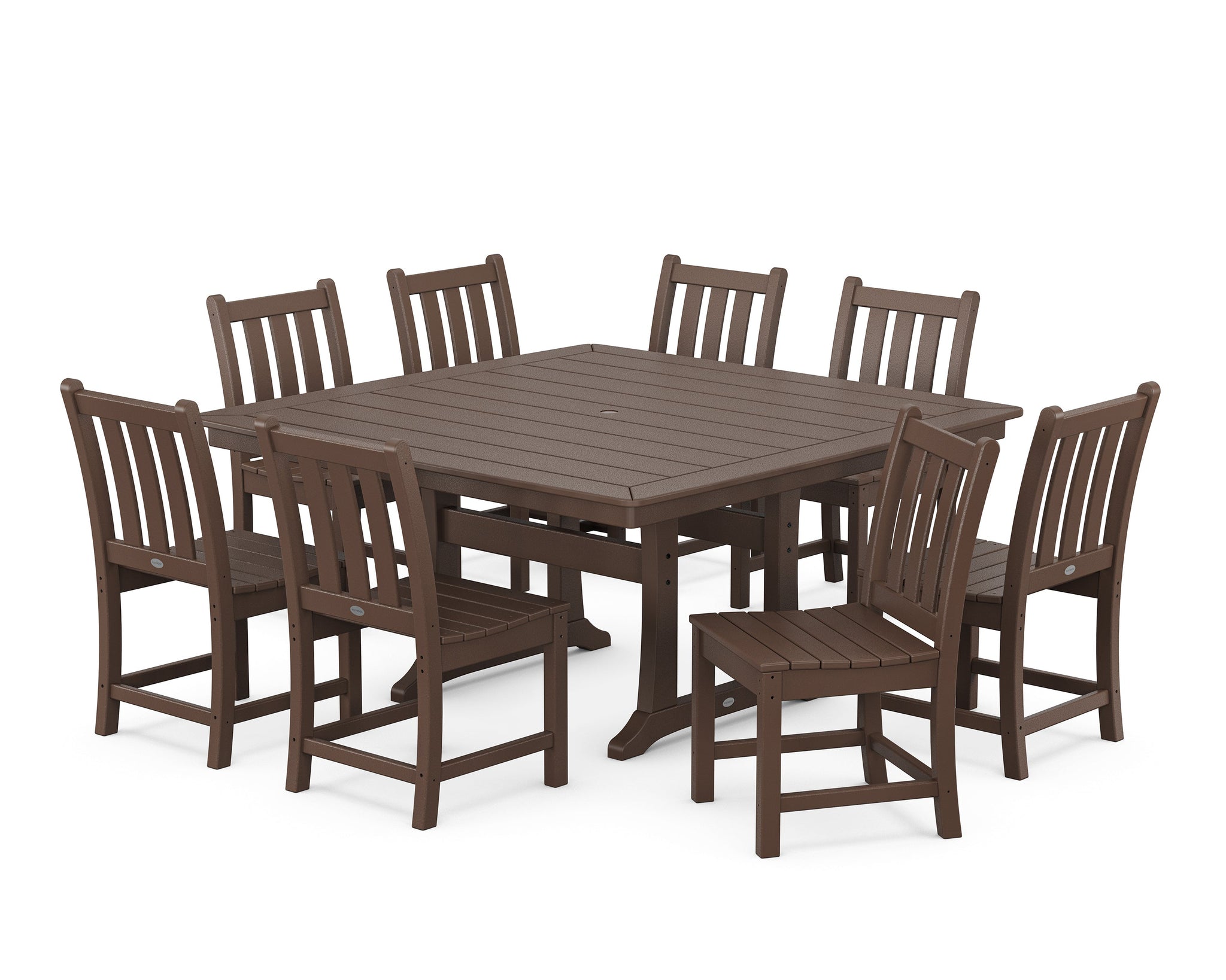 Traditional Garden 9-Piece Nautical Trestle Dining Set