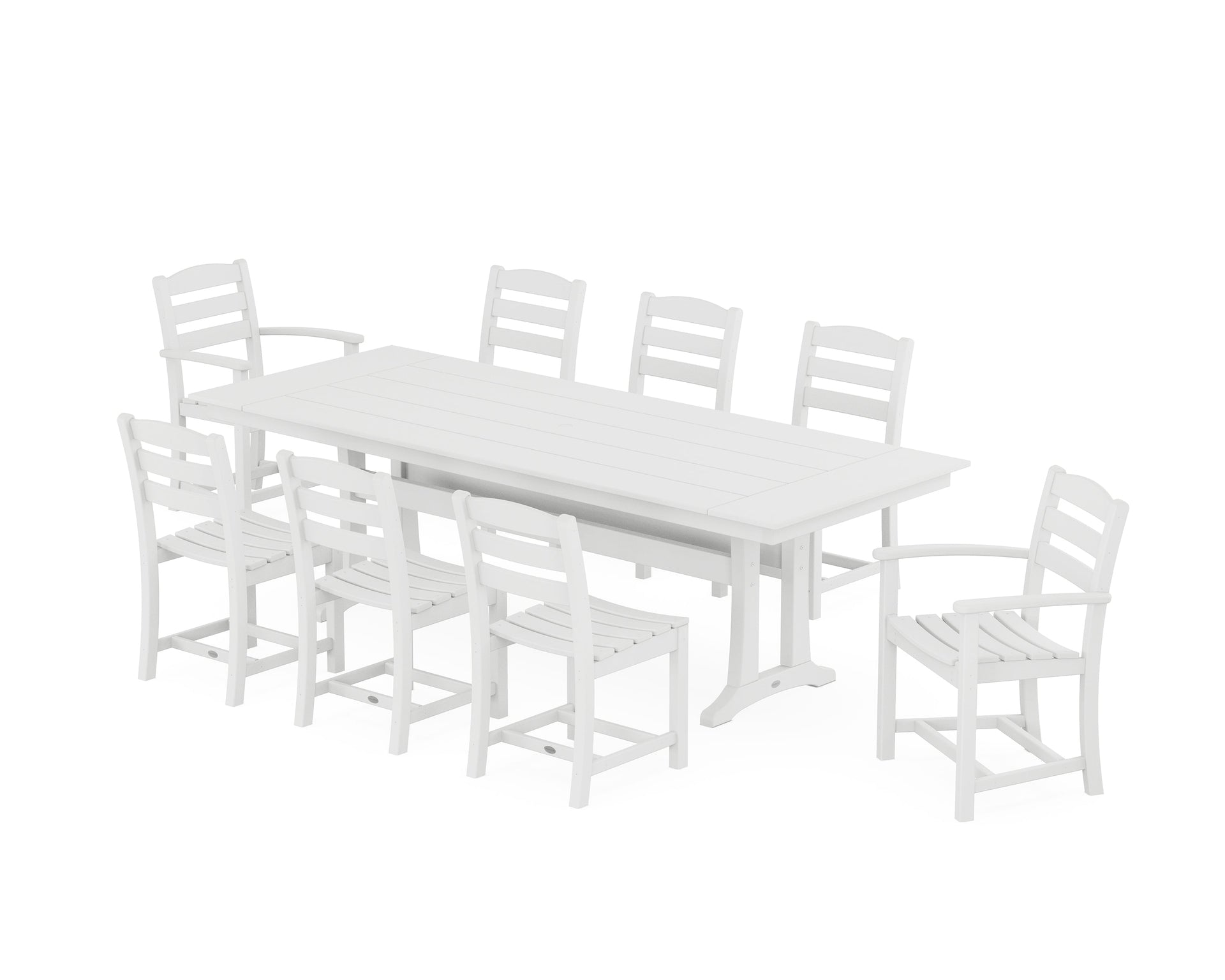 La Casa Café 9-Piece Farmhouse Dining Set with Trestle Legs