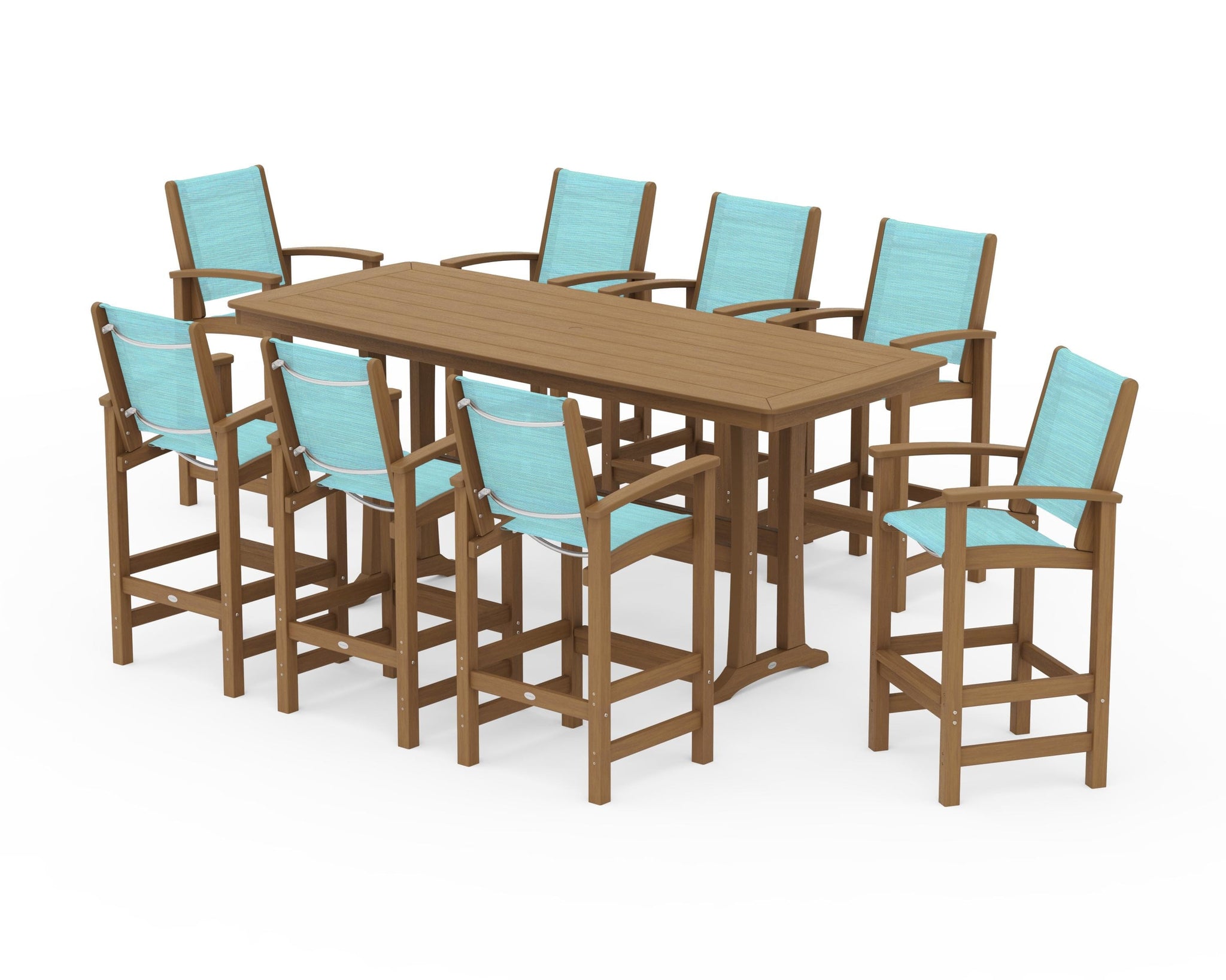 Coastal 9-Piece Bar Set with Trestle Legs