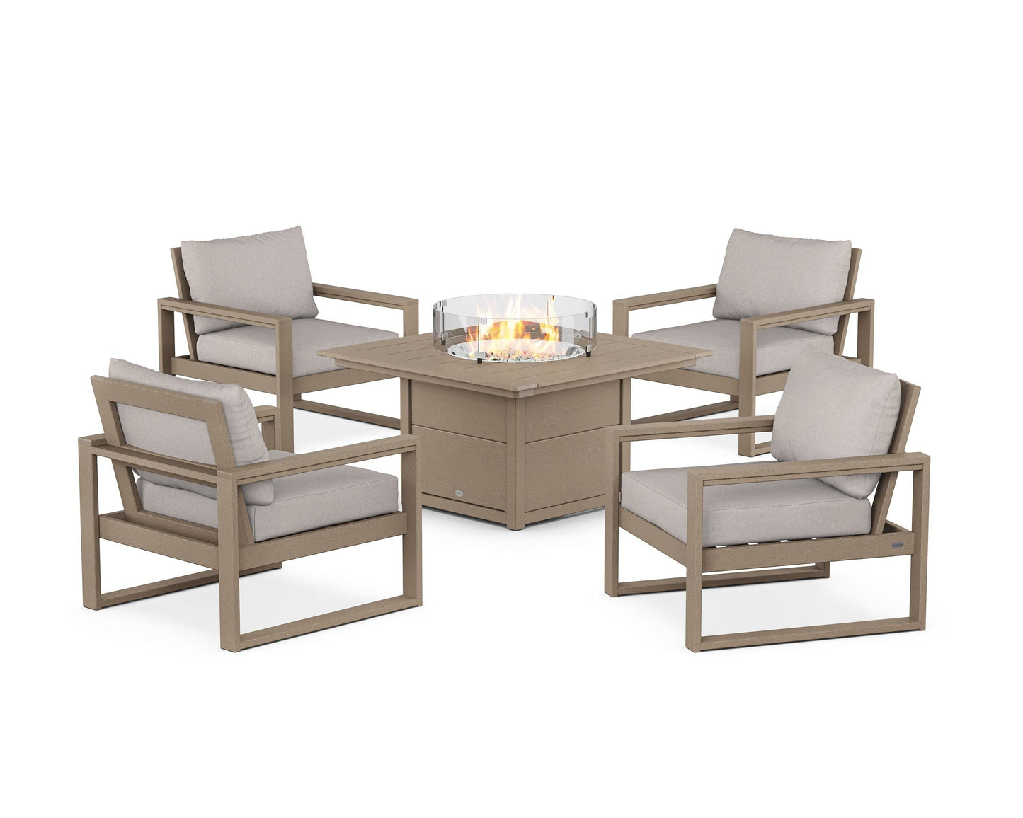 EDGE Sectional 5-Piece Deep Seating Set with Fire Pit Table