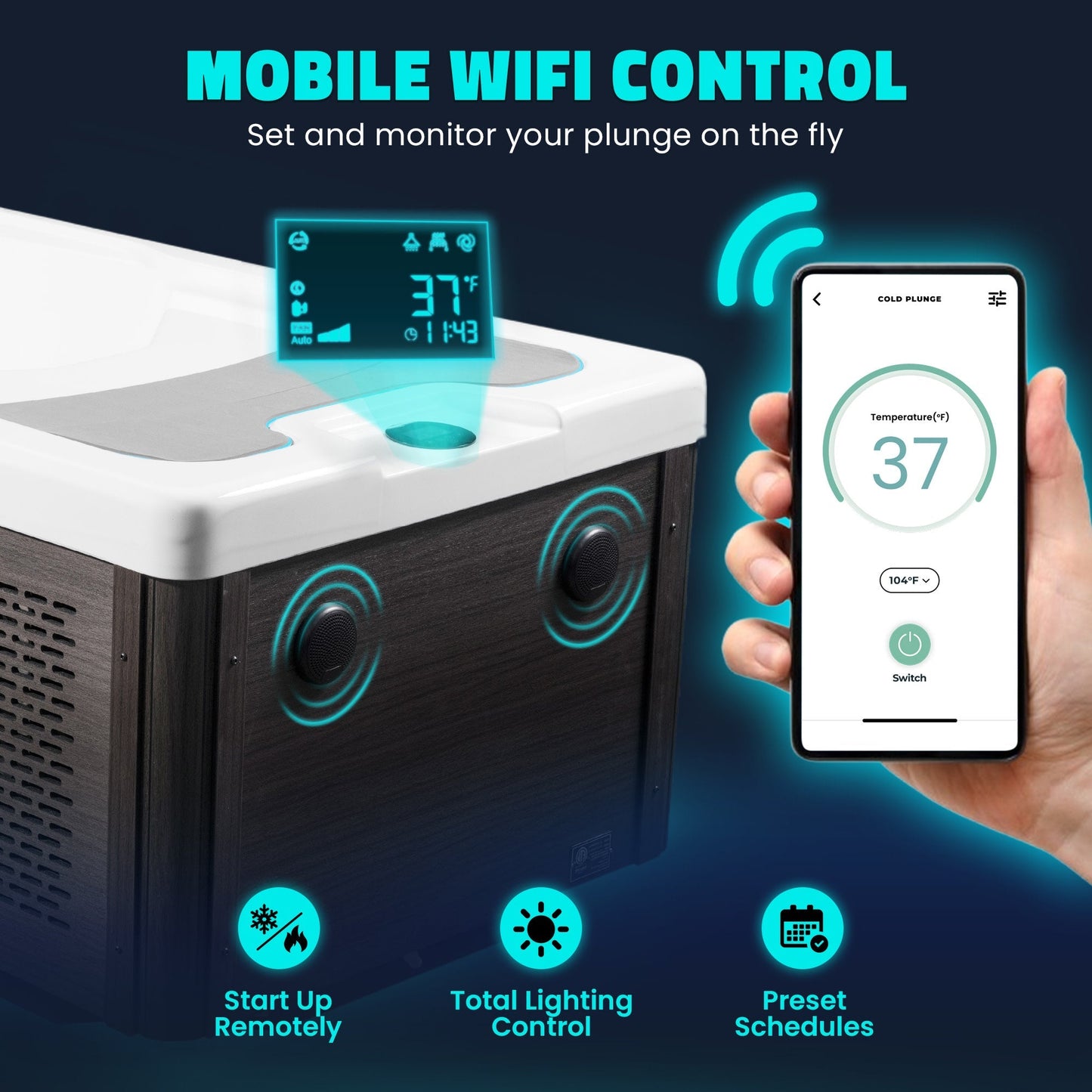 Anzzi Cold Plunge and Hot Tub All-in-One with Built-in Chiller Lights Wi-Fi New
