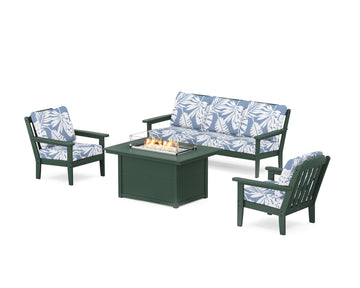 Cottage Deep Seating Fire Pit Table Set