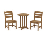 Lakeside Side Chair 3-Piece Round Bistro Dining Set