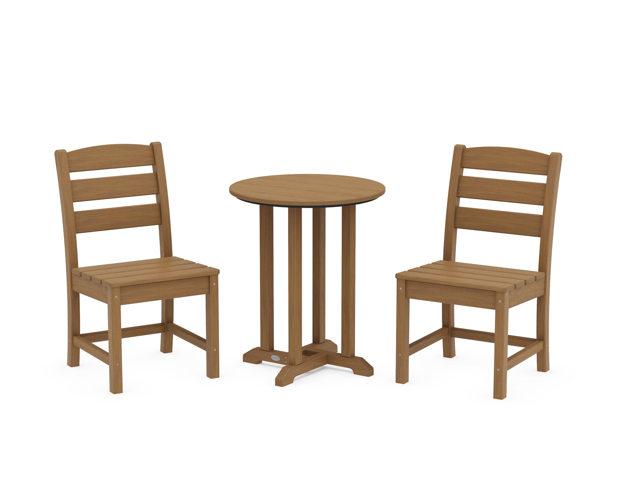 Lakeside Side Chair 3-Piece Round Bistro Dining Set