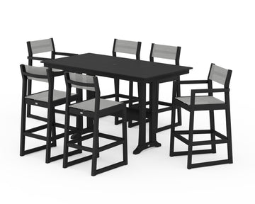 EDGE Sling 7-Piece Farmhouse Bar Set with Trestle Legs