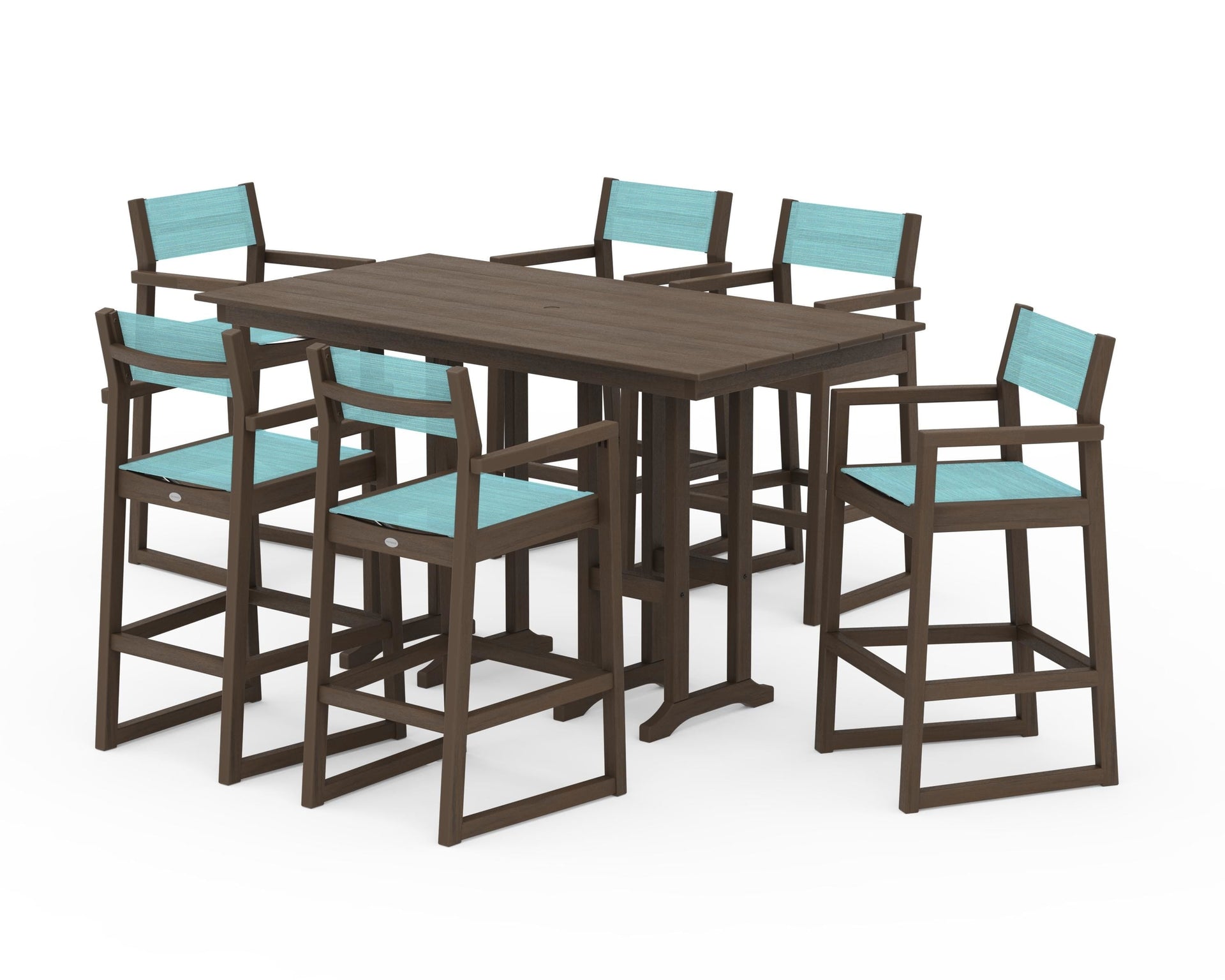 EDGE Sling Arm Chair 7-Piece Farmhouse Bar Set