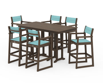 EDGE Sling Arm Chair 7-Piece Farmhouse Bar Set