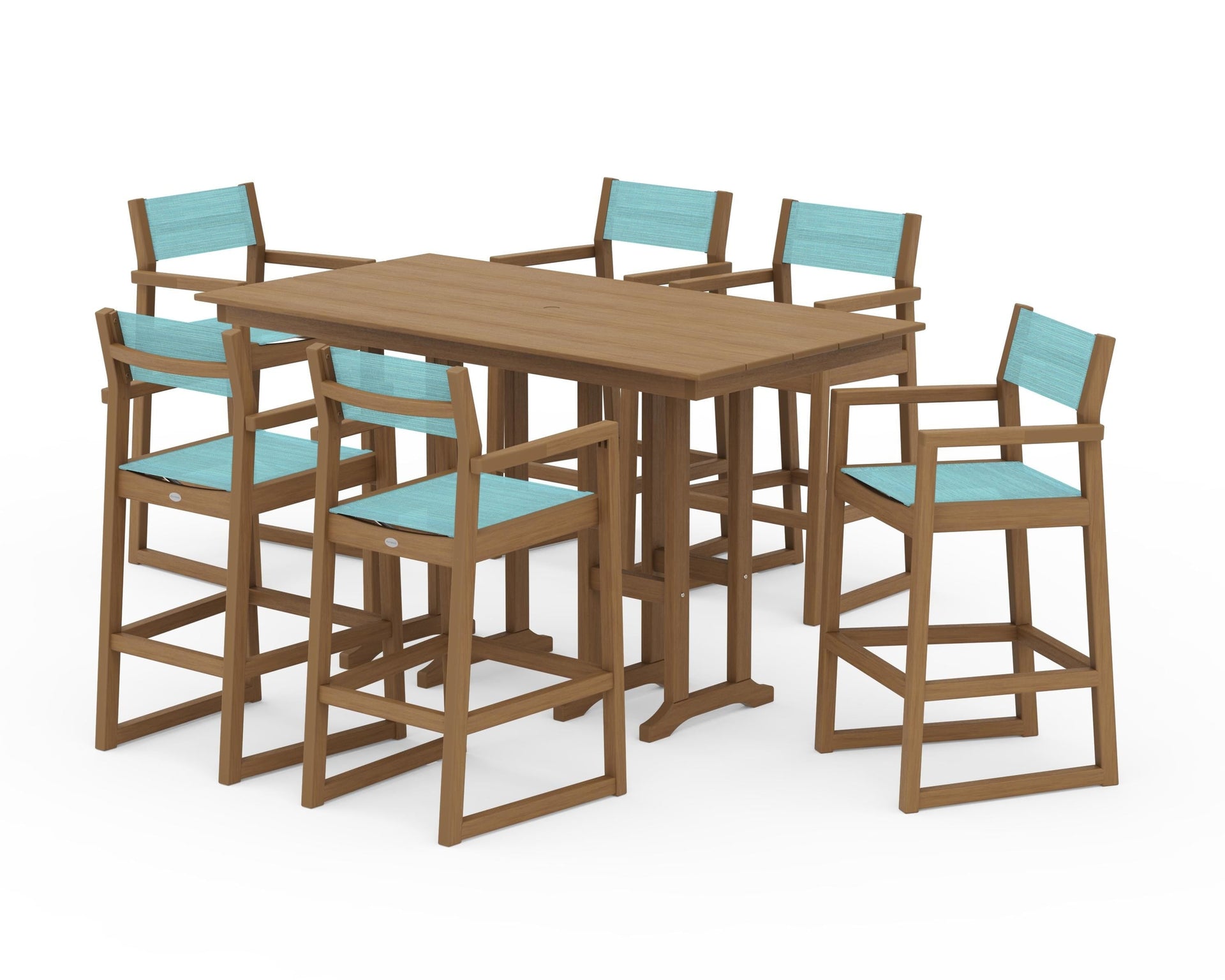 EDGE Sling Arm Chair 7-Piece Farmhouse Bar Set
