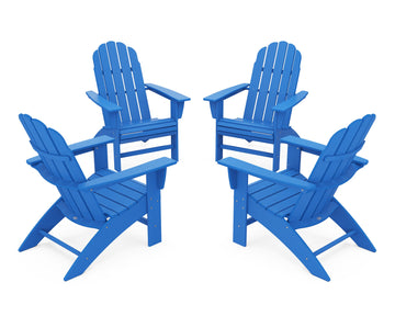 4-Piece Vineyard Curveback Adirondack Chair Conversation Set