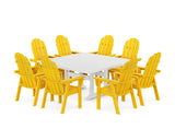 Vineyard Curveback Adirondack 9-Piece Square Farmhouse Dining Set with Trestle Legs